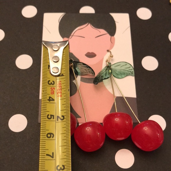 Stunning cherry earrings. NWOT. Pierced earrings. - Picture 6 of 7